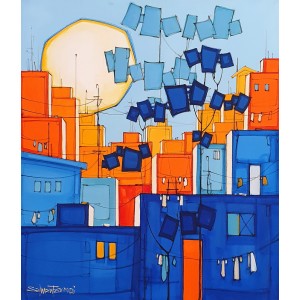 Salman Farooqi, 30 x 36 Inch, Acrylic on Canvas, Cityscape Painting, AC-SF-518